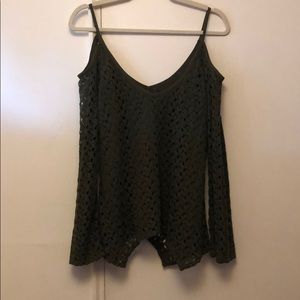 Off the shoulder forest green blouse